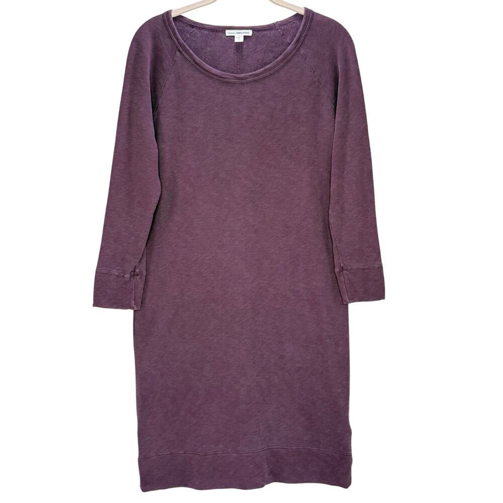 James Perse Raglan Sweatshirt Dress 2 (M) Purple French Terry USA WXA6461 EUC